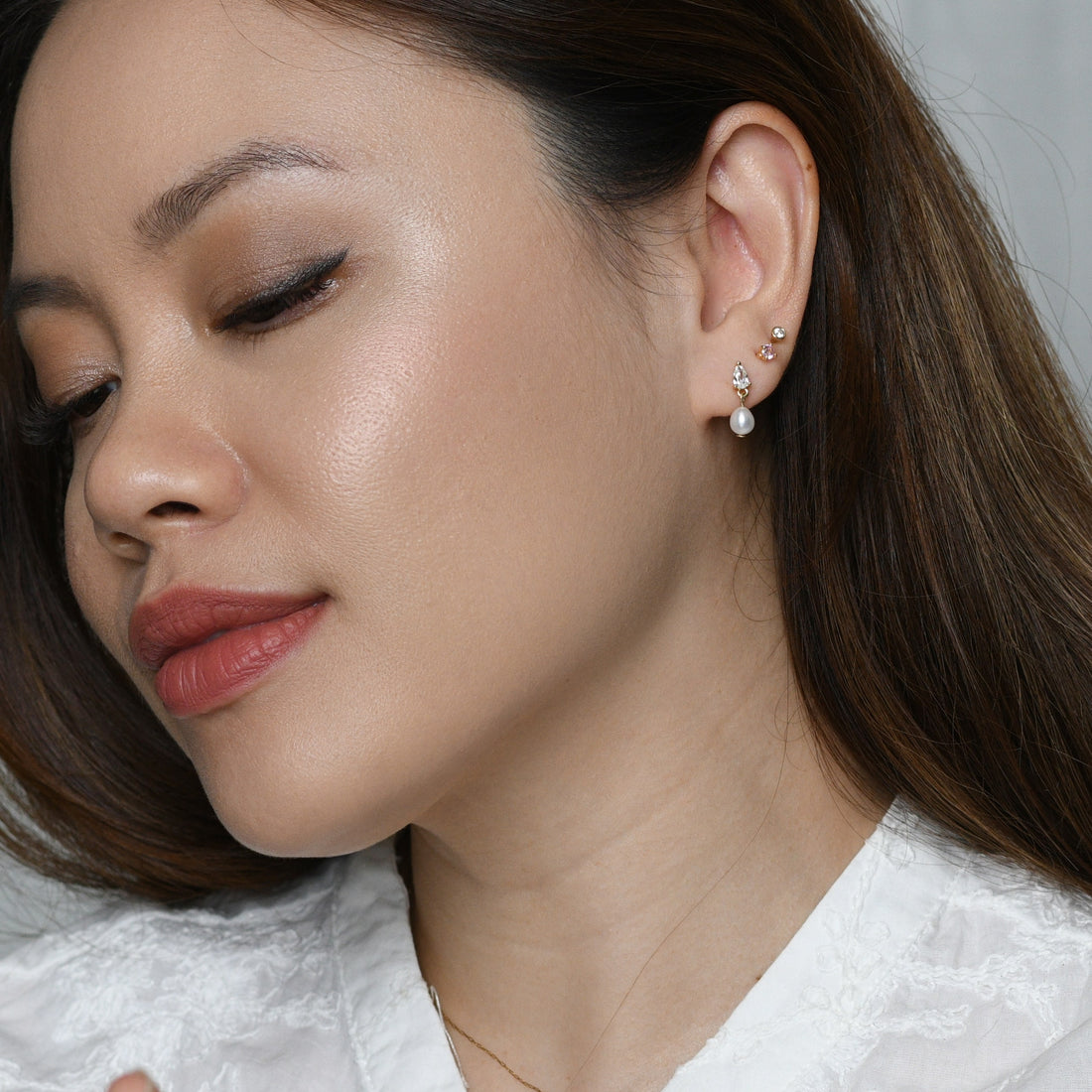 Mini Seraphina Pearl Dangles | Gold