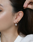 Red Elara Pearl Dangles | Gold