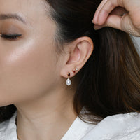 Red Elara Pearl Dangles | Gold