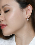 Red Elara Pearl Dangles | Gold