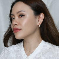 Red Camille Pearl Dangles | Gold