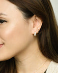 Madison Hoops | Clear Gold