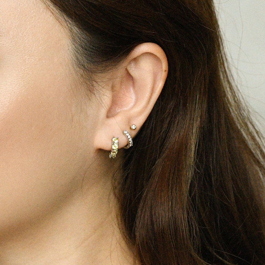 Kaia Mini Huggies | Sunrise Silver