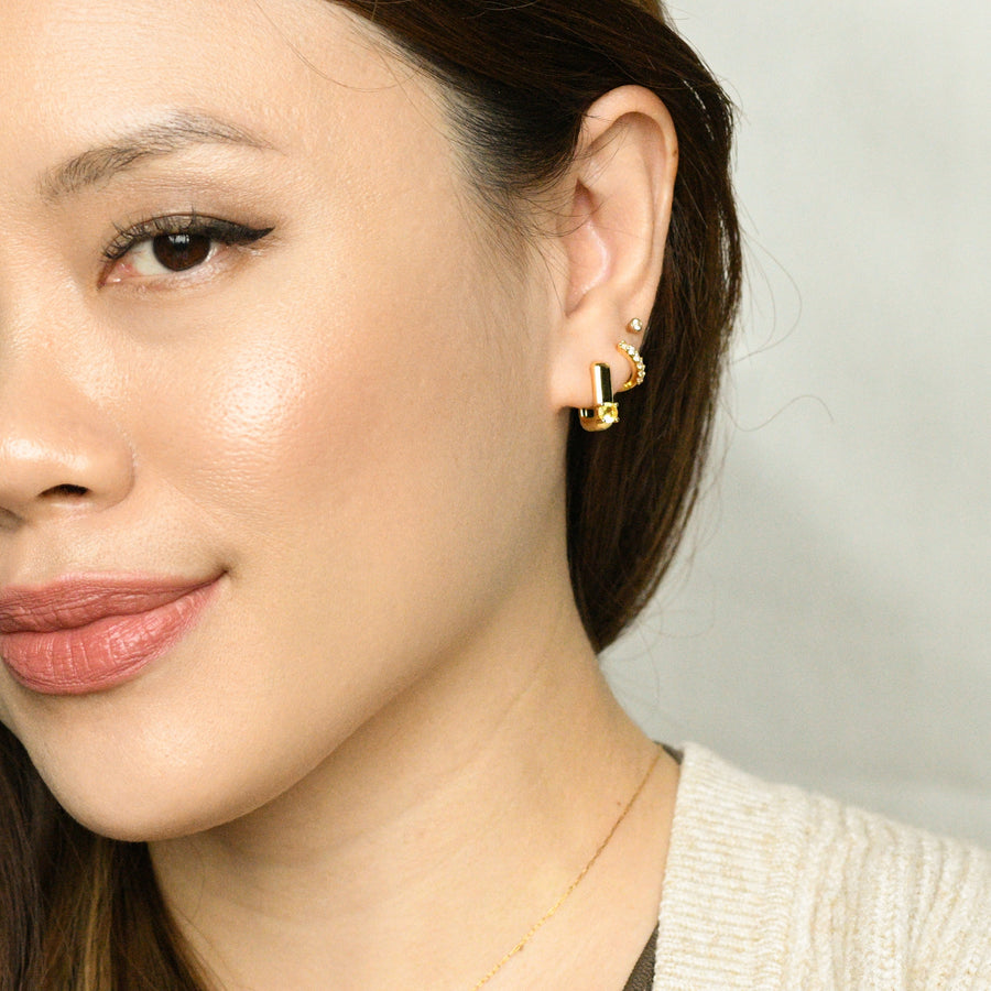 Sienna Minimalist Huggies | Sunrise Gold