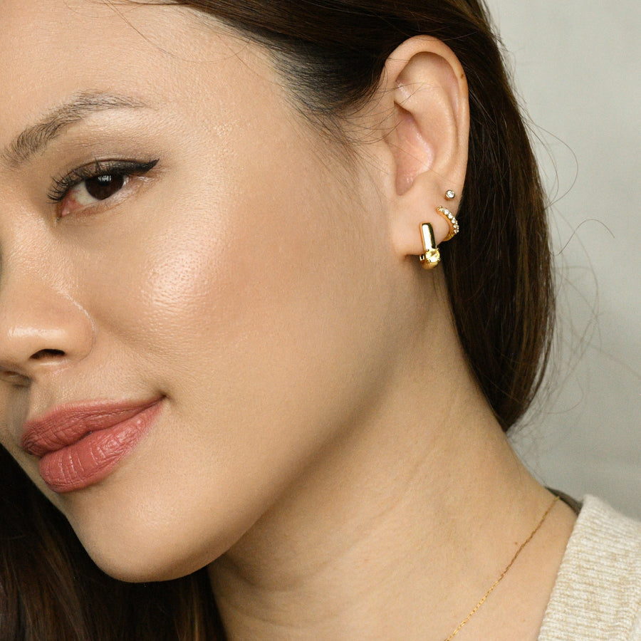 Sienna Minimalist Huggies | Sunrise Gold