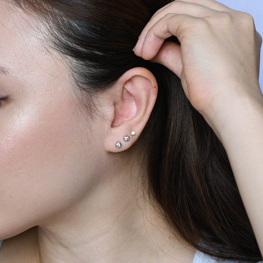 Penny Bezel Studs | Silver