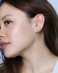 Ebony Tree Studs | Gold Olive