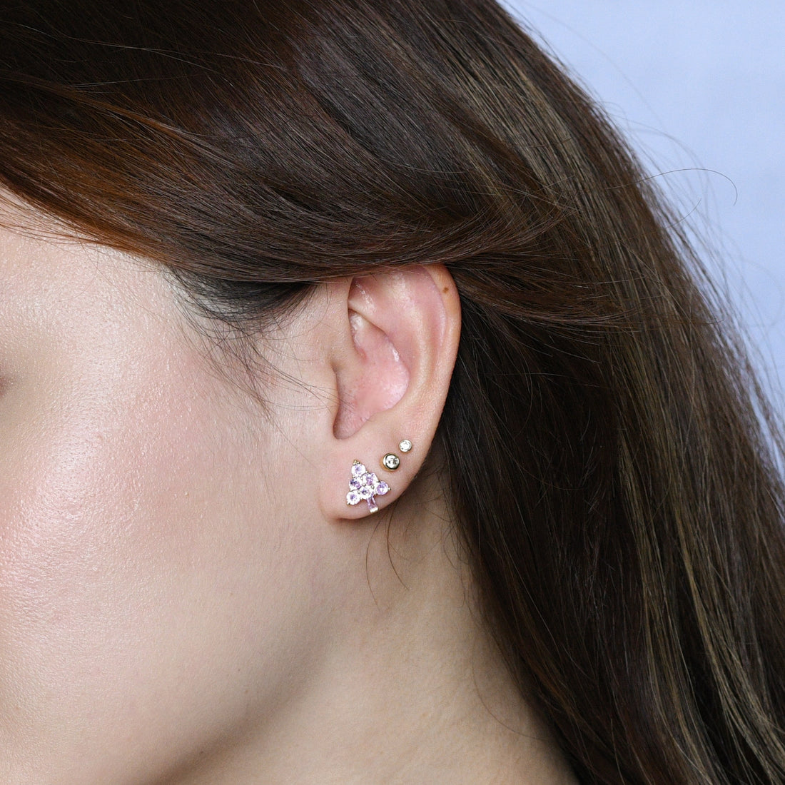 Ebony Tree Studs | Gold Pink