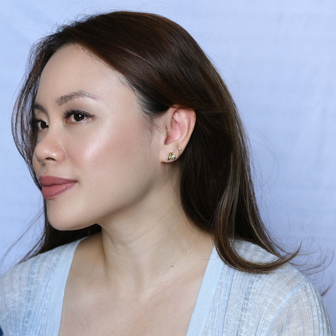 Huggie Bear Studs | Gold