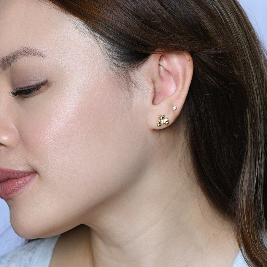 Huggie Bear Studs | Gold
