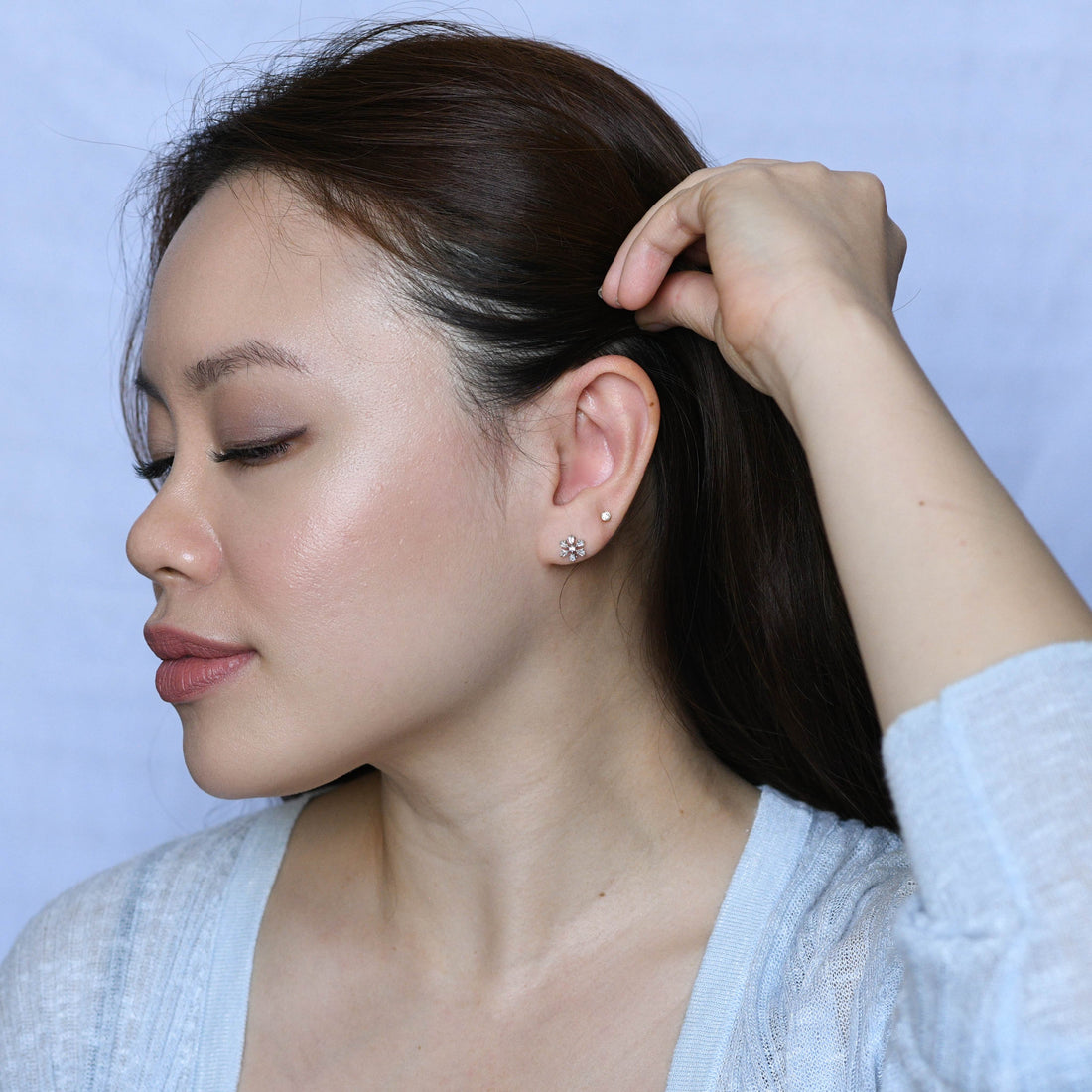 Lumi Snowflake Studs | Silver