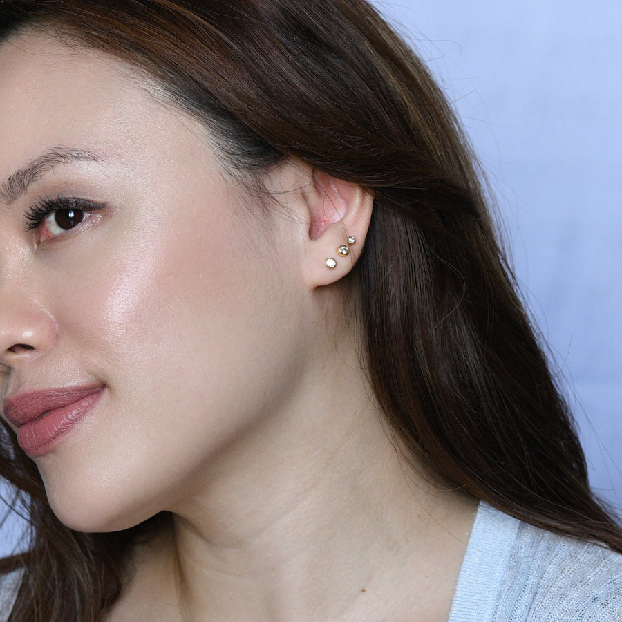 Penny Bezel Studs | Gold