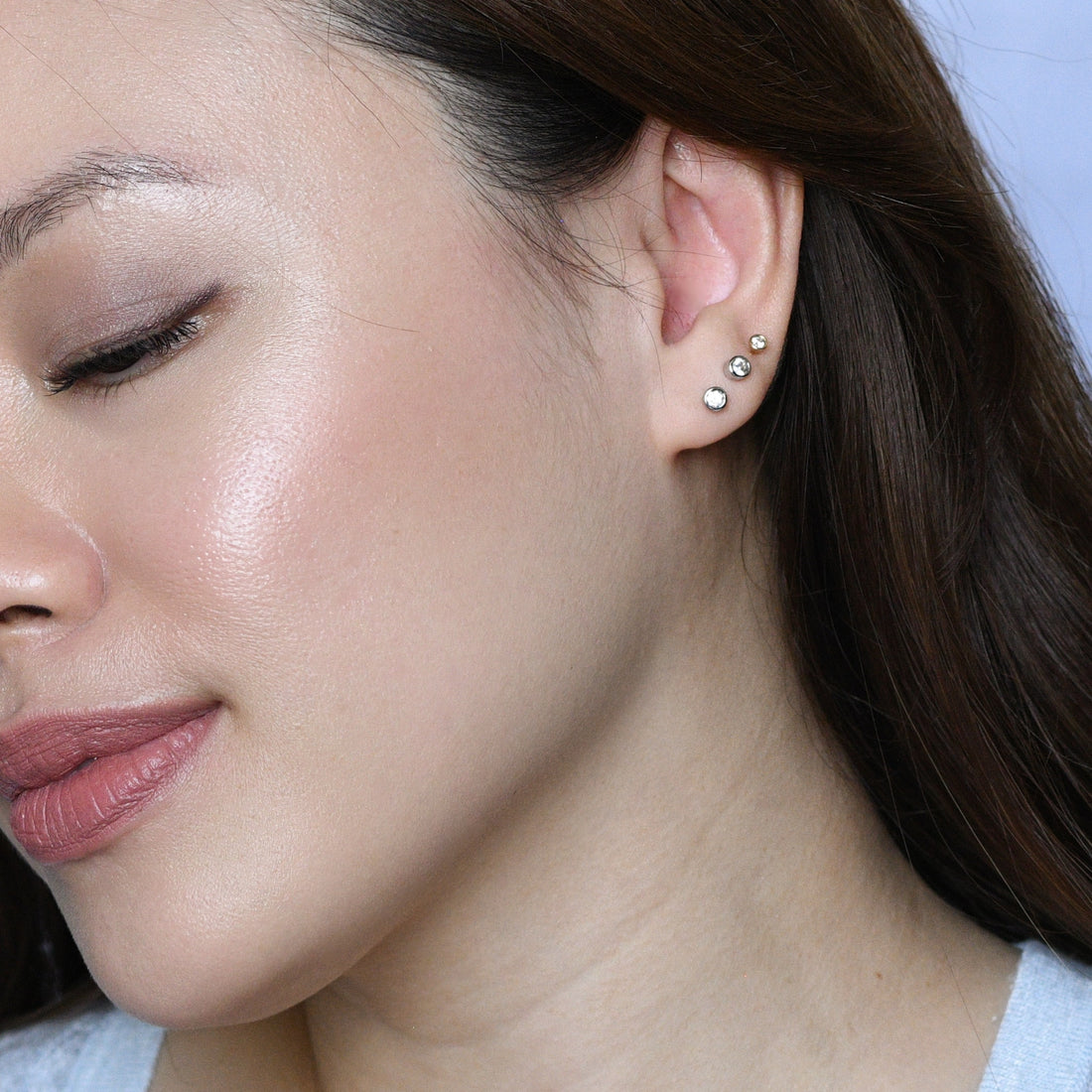 Penny Bezel Studs | Silver