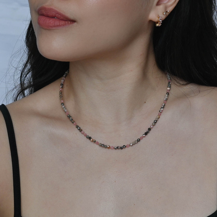 Lizzie Black Rhodochrosite Necklace