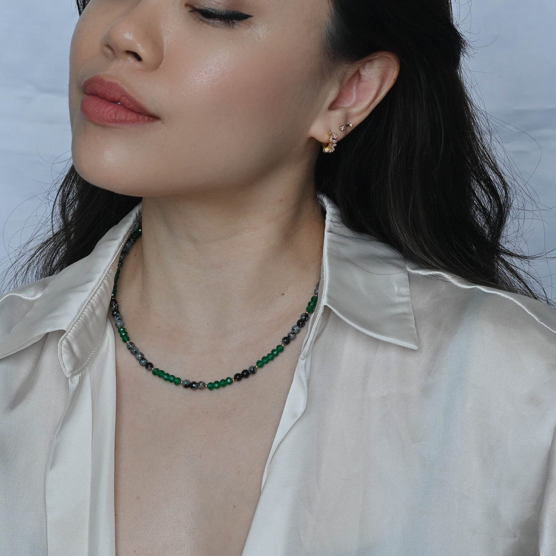 Sura Snowflake Jasper Necklace