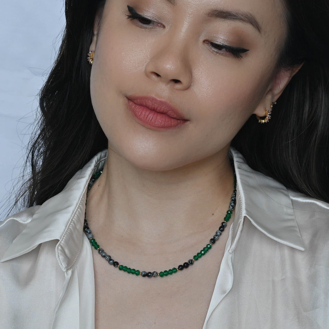 Sura Snowflake Jasper Necklace