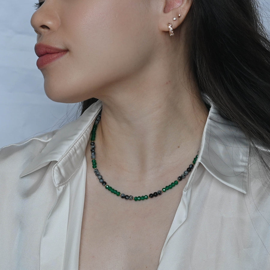 Sura Snowflake Jasper Necklace
