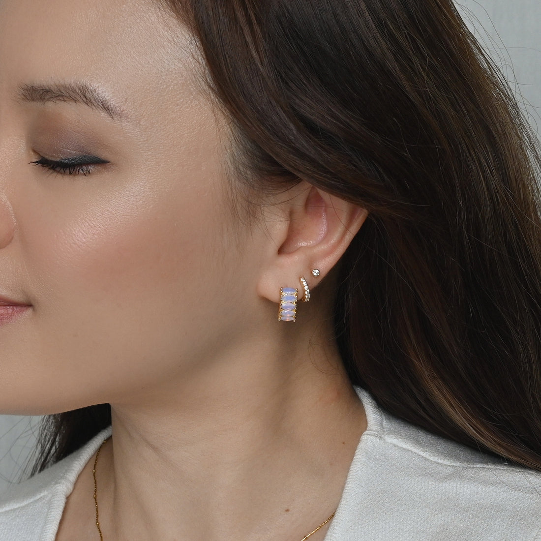 Jada Hoops [PREMIUM] | Opalite Pink Gold