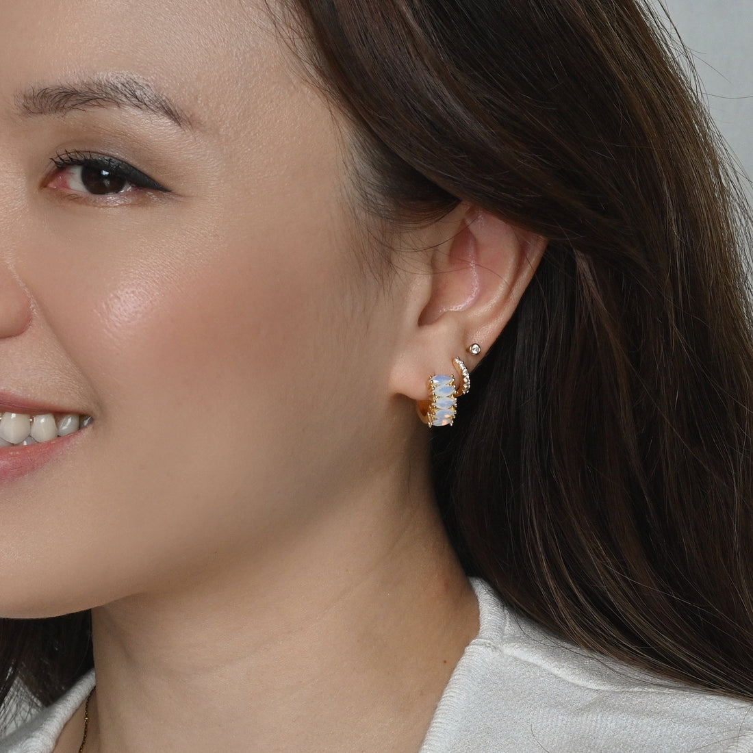 Jada Hoops [PREMIUM] | Opalite Blue Gold