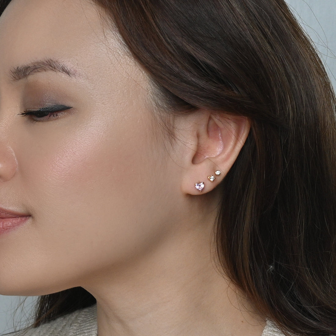 Evie Heart Studs | Gold Taffy