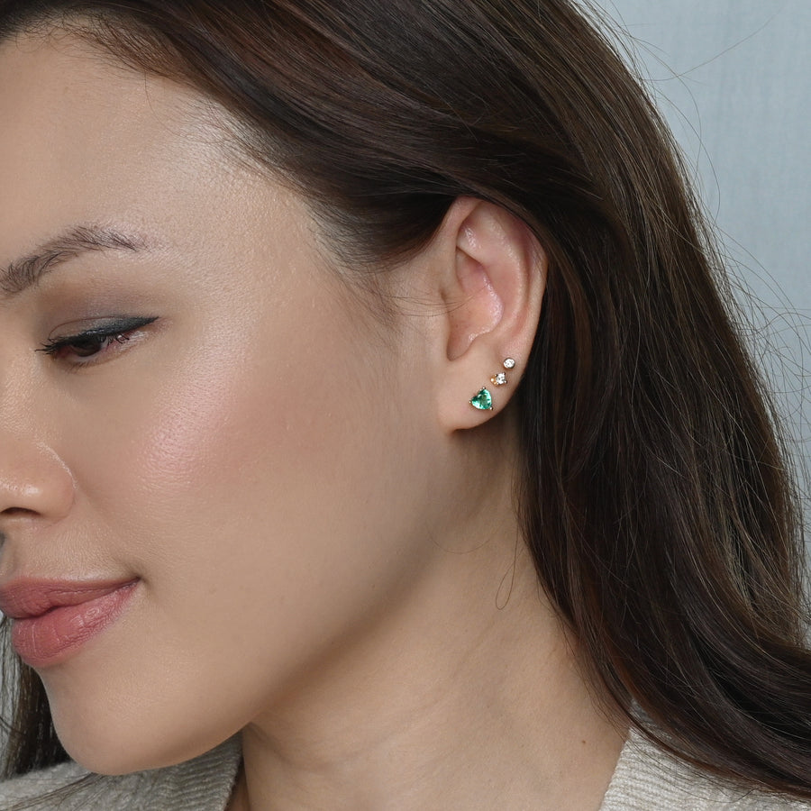 Evie Heart Studs | Gold Pine