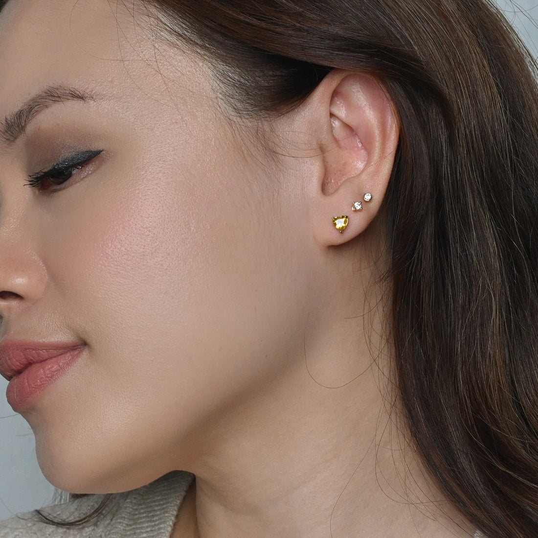 Evie Heart Studs | Gold Sunshine