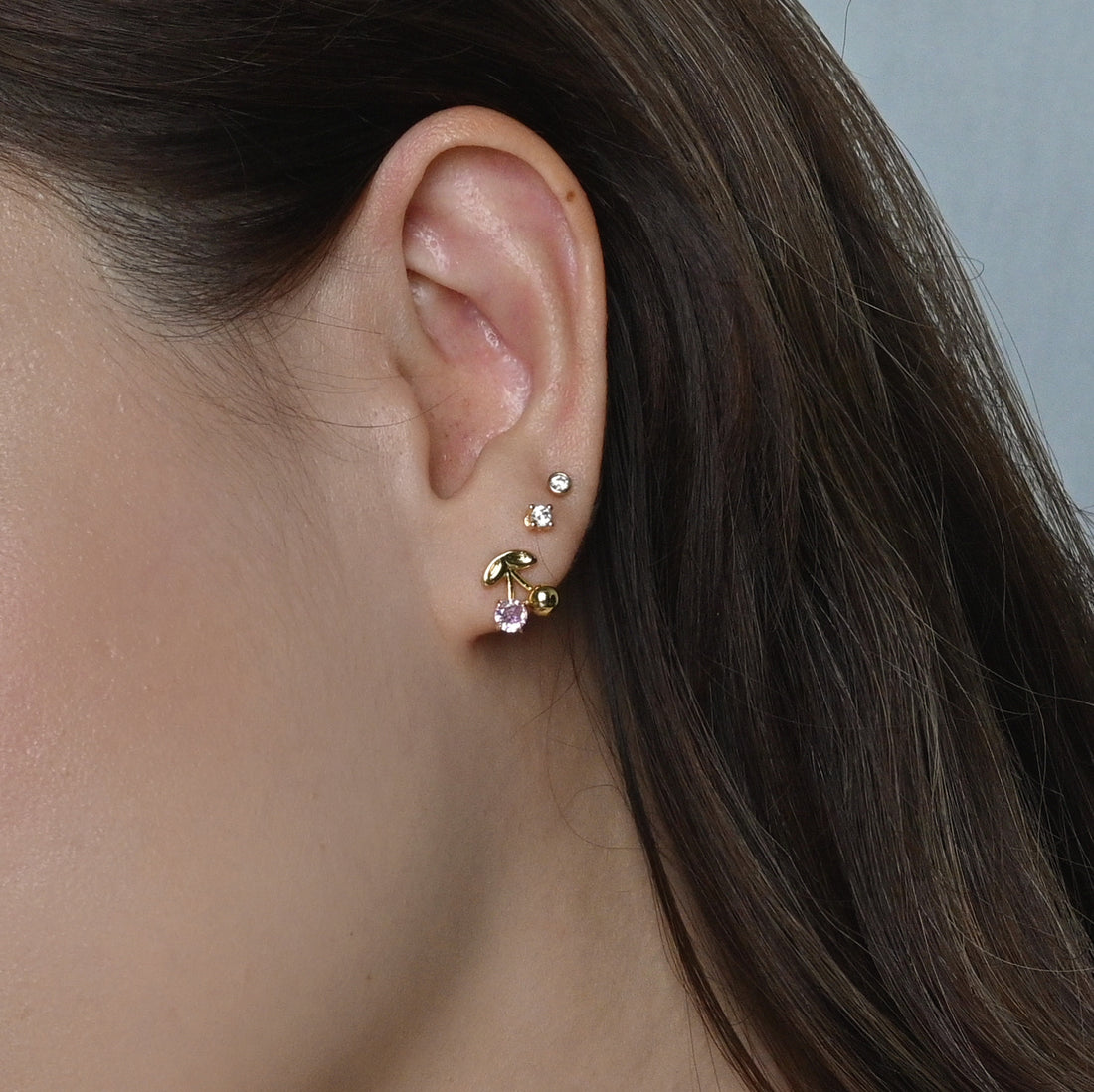 Charise Cherry Studs | Gold