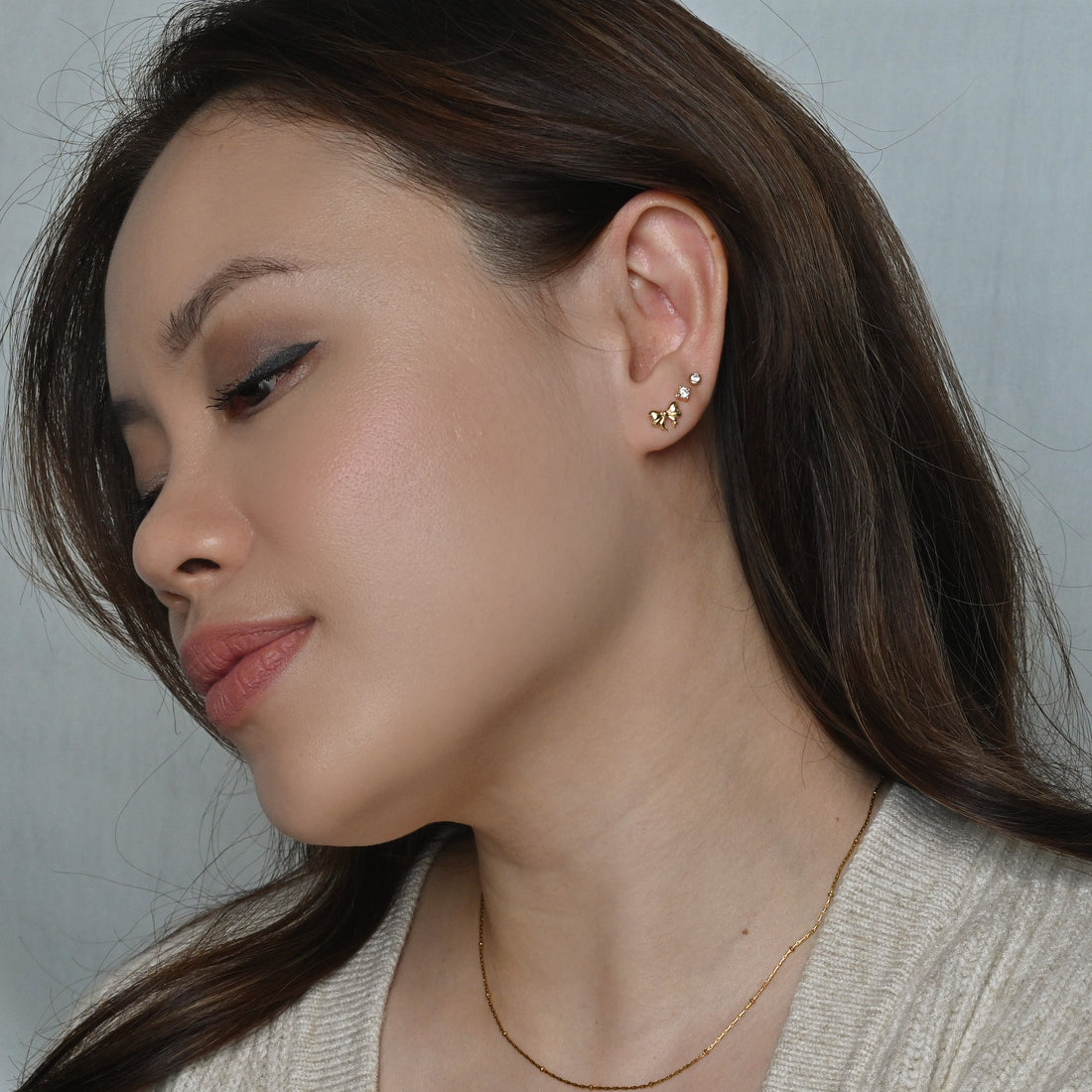 Layla Bow Studs | Gold