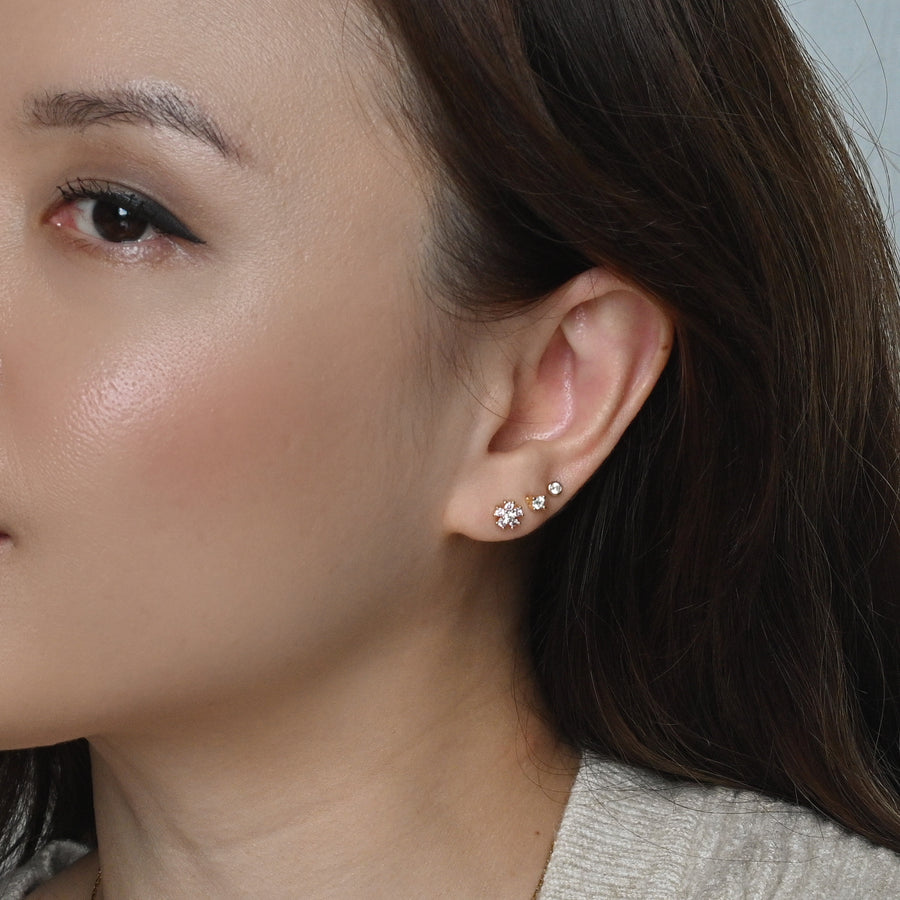 Annalis Pink Flower Studs