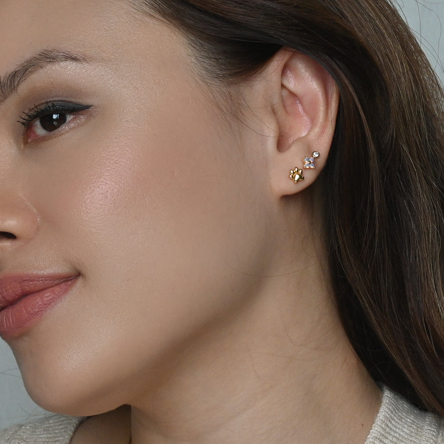 Mia Paw Studs | Gold