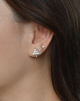 Ebony Tree Studs | Gold White