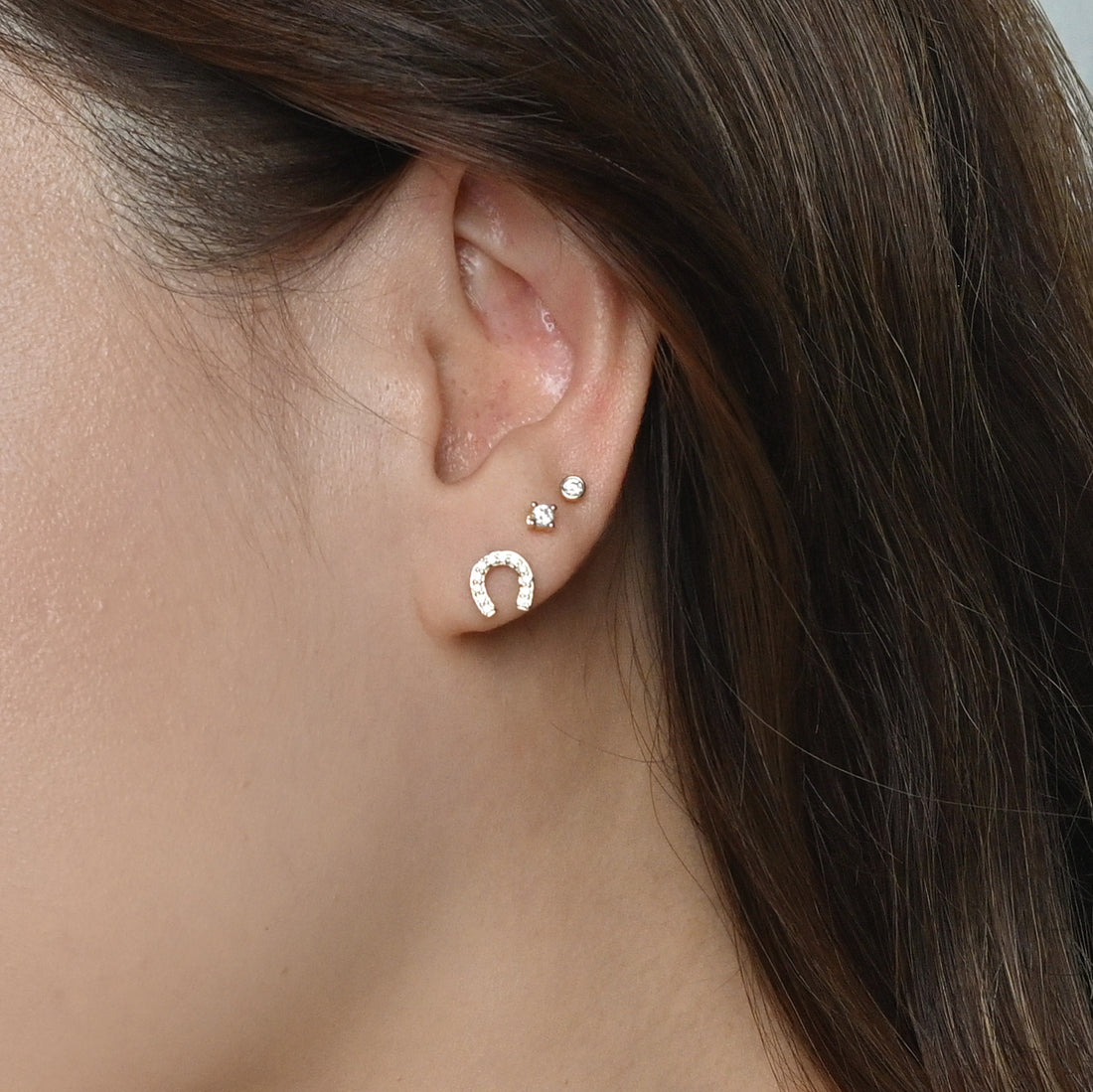 Jeannie Horseshoe Studs | Gold