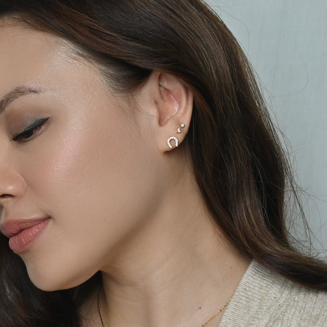 Jeannie Horseshoe Studs | Gold