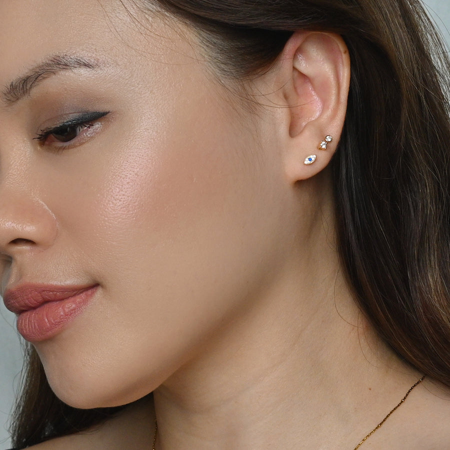 Zara Evil Eye Studs | Gold