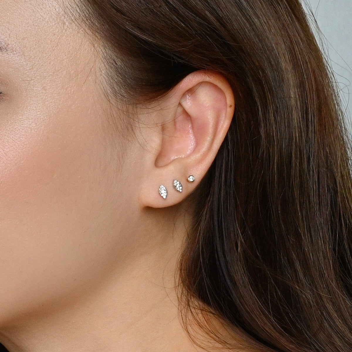 Naomi Marquise Studs | Silver
