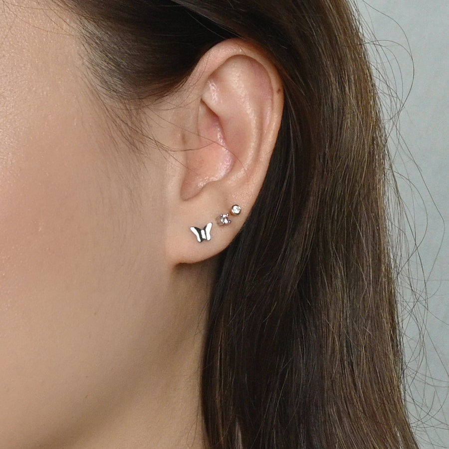 Ava Butterfly Studs | Silver