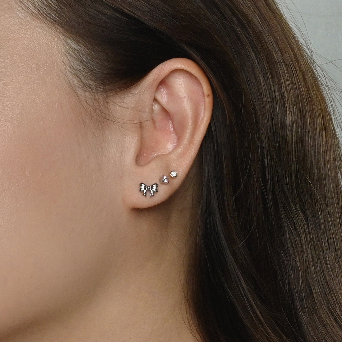 Layla Bow Studs | Silver