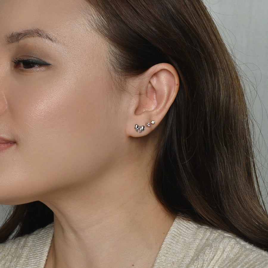 Layla Bow Studs | Silver
