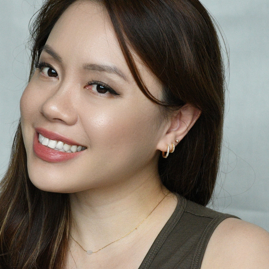 Elle 2-in-1 Hoops with Charms | Mahogany