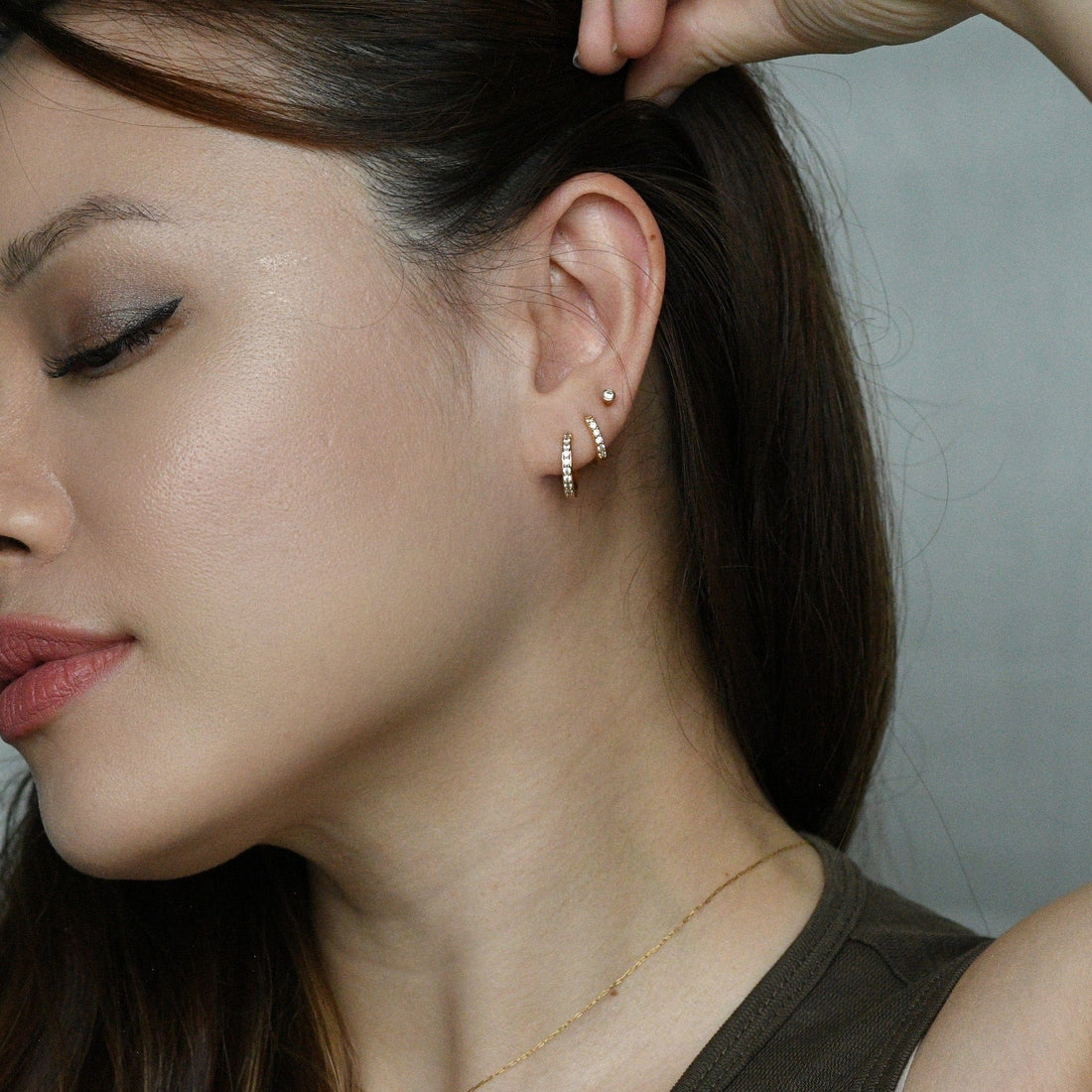 Elle 2-in-1 Hoops with Charms | Mahogany