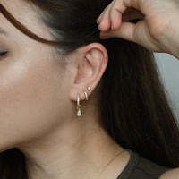 Elle 2-in-1 Hoops with Charms | Clear Gold