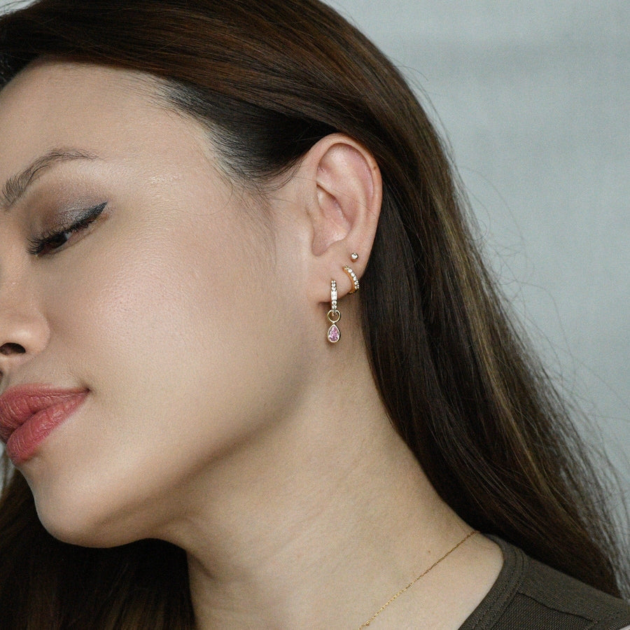 Elle 2-in-1 Hoops with Charms | Orchid Pink