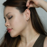 Elle 2-in-1 Hoops with Charms | Clear Silver