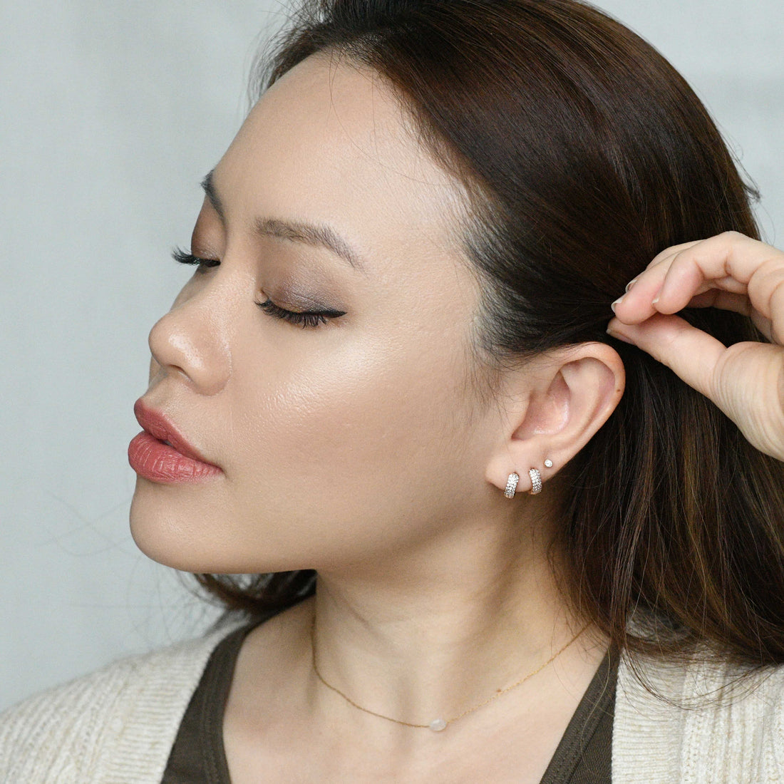 Rhea Baby Huggies | Clear Rose Gold