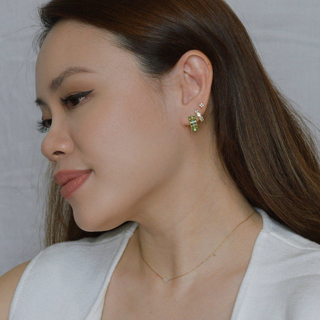 Jada Hoops | Sea Green Gold