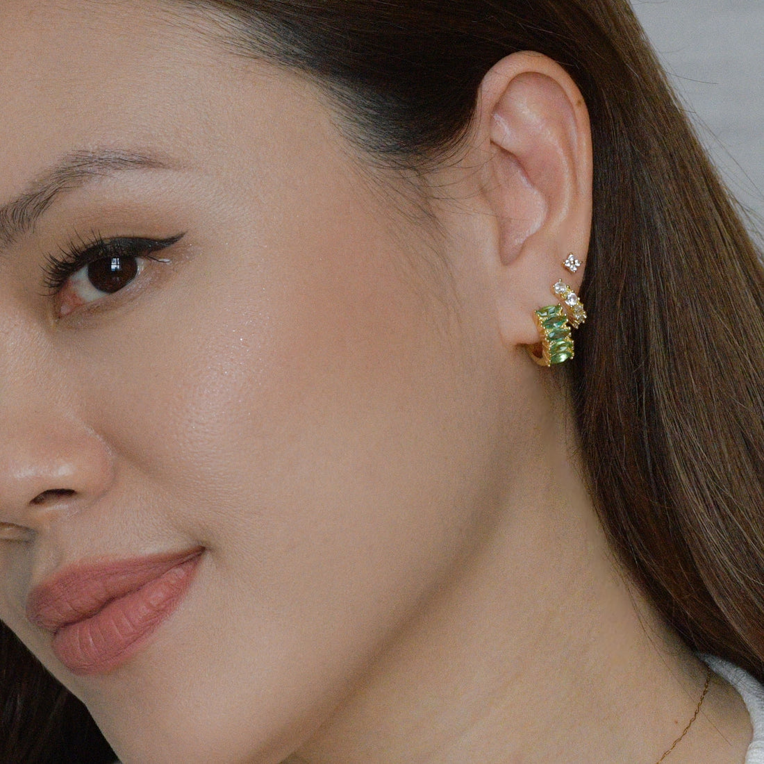 Jada Hoops | Sea Green Gold