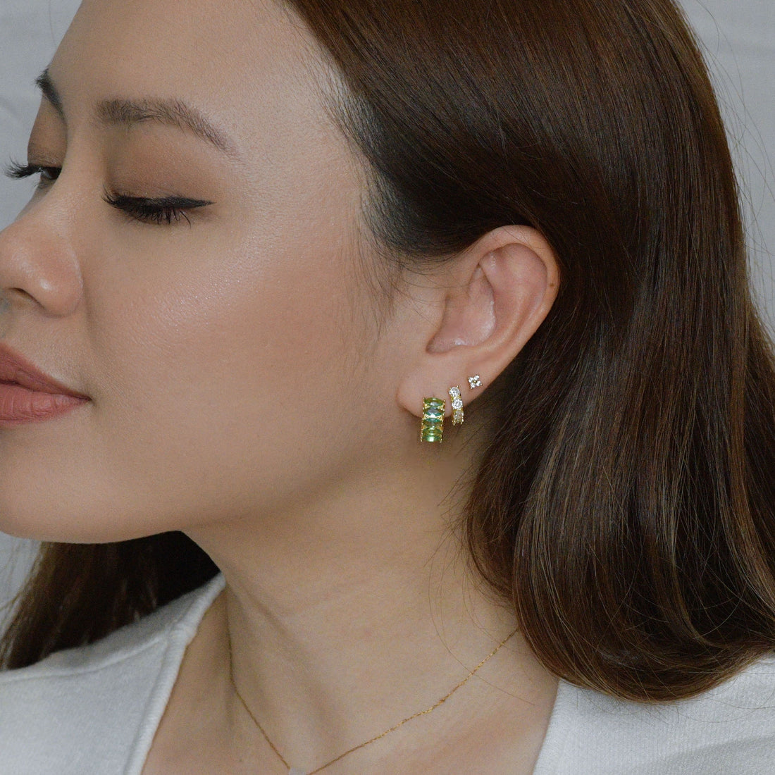 Jada Hoops | Sea Green Gold