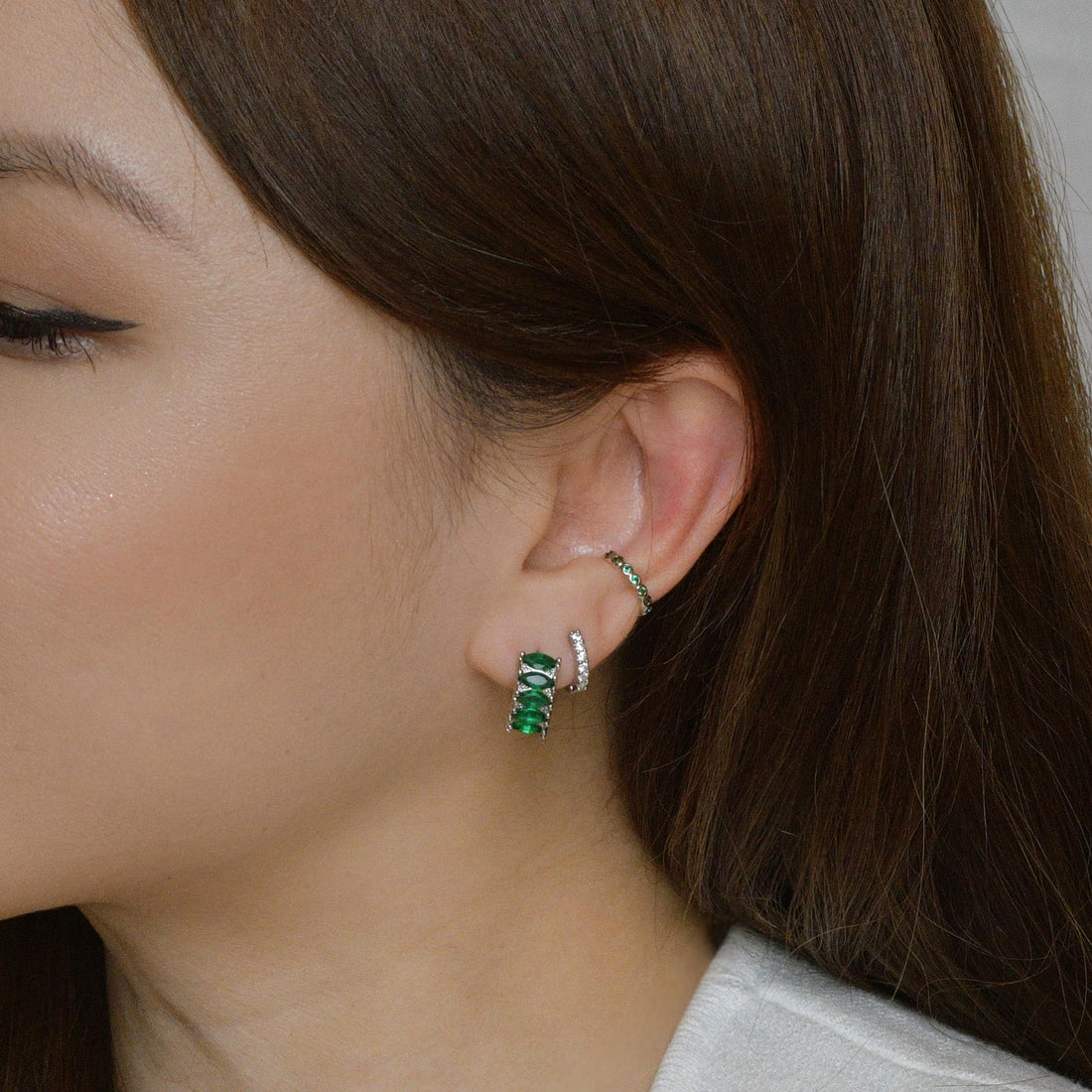 Pippa Cuffs | Emerald Silver