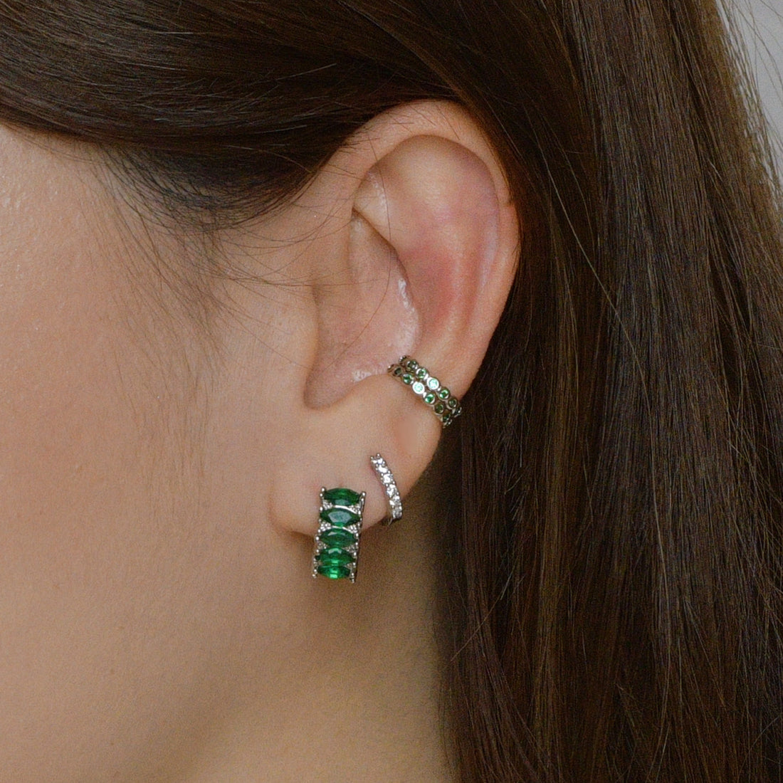 Pippa Cuffs | Emerald Silver