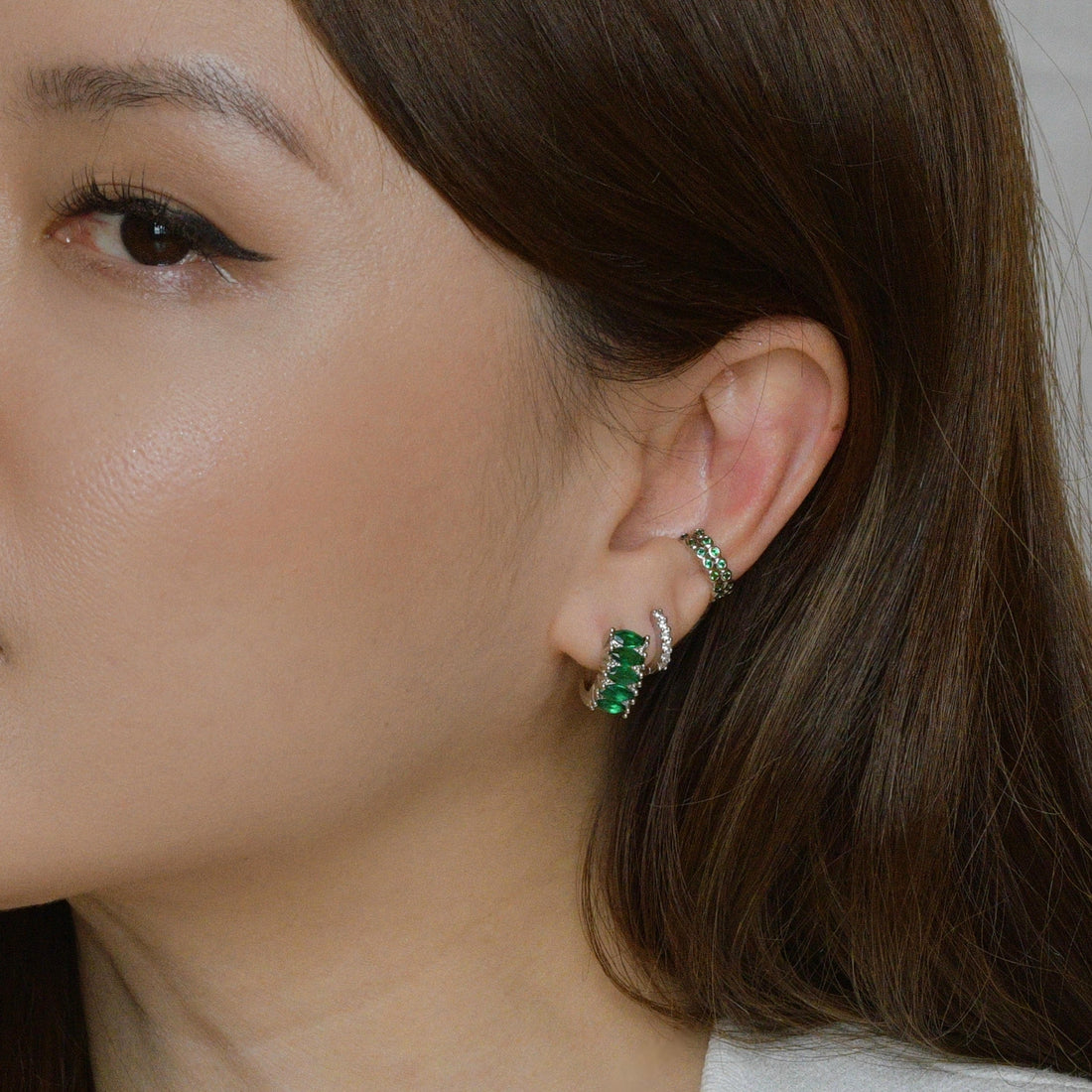 Pippa Cuffs | Emerald Silver